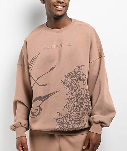 Crane Brown Oversized Ninth Hall Crewneck Sweatshirt